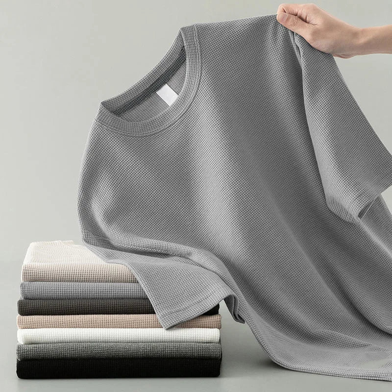 Lightweight Waffle Knit T-Shirt – Men’s Casual Wear