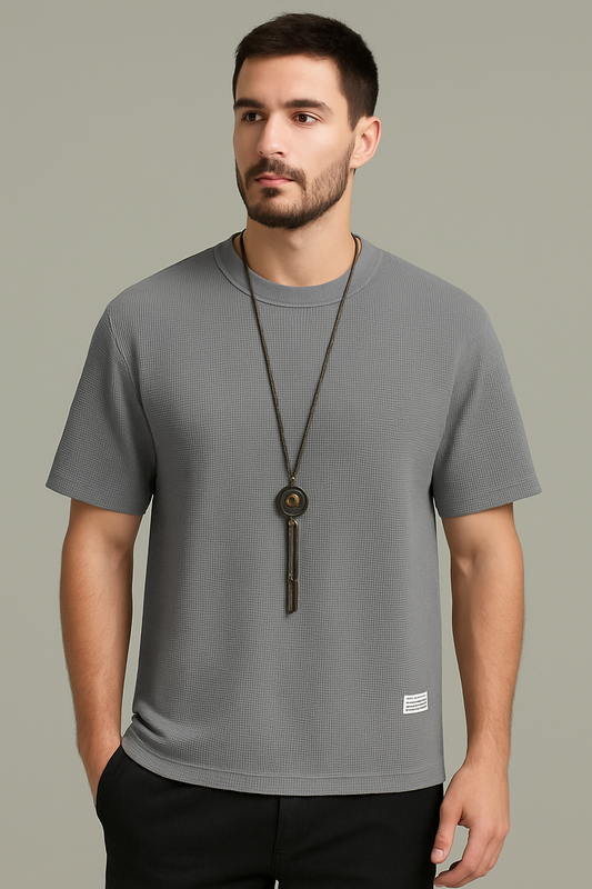 Lightweight Waffle Knit T-Shirt – Men’s Casual Wear
