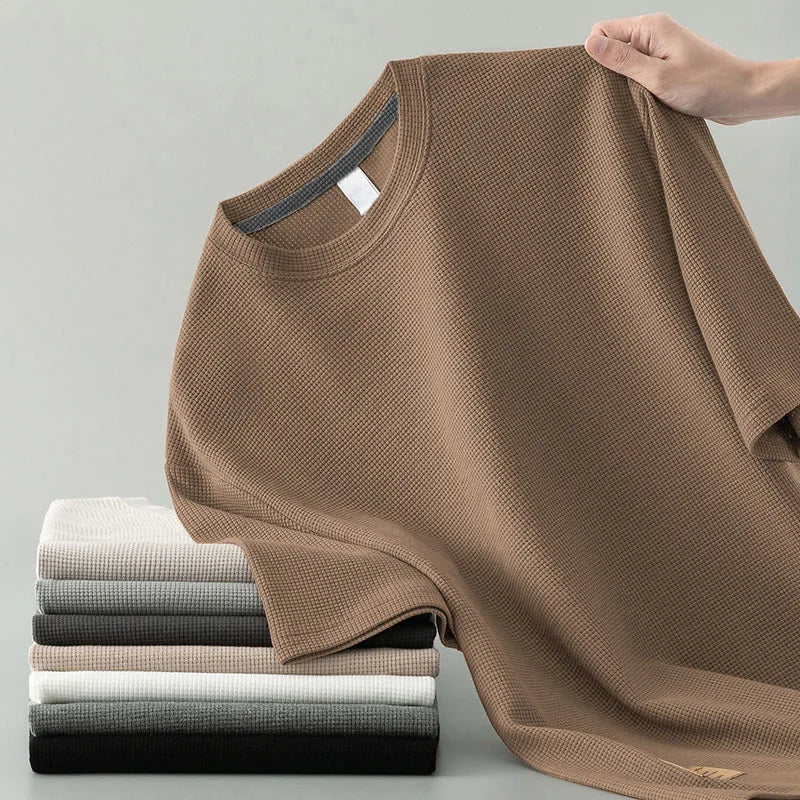 Lightweight Waffle Knit T-Shirt – Men’s Casual Wear