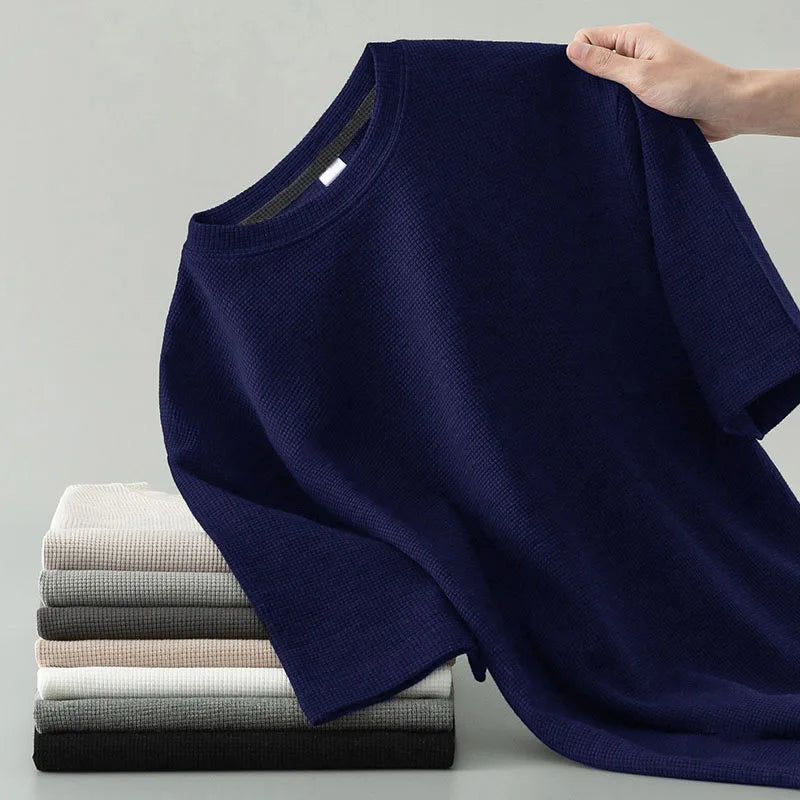 Lightweight Waffle Knit T-Shirt – Men’s Casual Wear